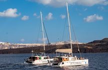 Santorini Classic Catamaran Cruise with BBQ, Drinks and Transfers