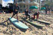 Surfing Lessons at Waikiki with Local FIREFIGHTERS