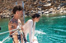 Hersonissos: Dia Catamaran Cruise with Lunch & Drinks