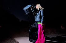 Astronomer at Atacama picnic and star observation