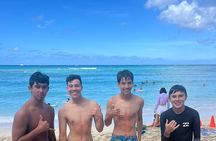 Surfing Lessons at Waikiki with Local FIREFIGHTERS