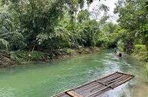 Khao Lak: Half Day Bamboo Rafting, Temple & Waterfall Tour