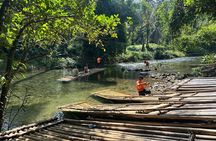 Khao Lak: Half Day Bamboo Rafting, Temple & Waterfall Tour