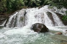 Khao Lak: Half Day Bamboo Rafting, Temple & Waterfall Tour