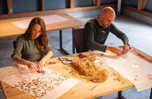 Gilded Washi Tapestry Making and Paper factory tour in Uchiko