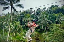 Ubud Zipline,Alas Harum and Waterfall Tour with Private Car, Bali