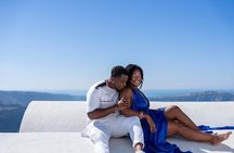 Couple Flying Dress Photoshoot Santorini with Pick up