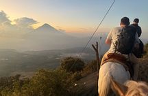 Epic Pacaya Volcano Horseback Sunset Tour w/ Pizza & Marshmallows