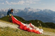 Tandem Paragliding Flight Above Lake Bohinj in Julian Alps