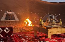 Overnight in wild desert with a tent