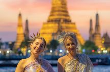 Thai Costume Pro Photo Tour by Tuk Tuk Wat Arun and Flower Market
