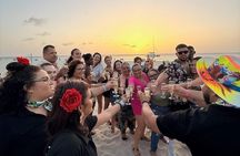 Sunset Party Bus tour with Champagne toast on the beach & Karaoke