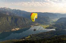 Tandem Paragliding Flight Above Lake Bohinj in Julian Alps