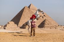 Giza pyramids jumping horse photoshoot 