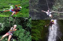 Canyoning in waterfalls and Zipline cable near La Fortuna