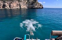Catamaran tour stops bathing and snorkeling toast with prosecco