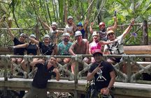 Zipline adventure with bungee swing, sacred cenote and snack
