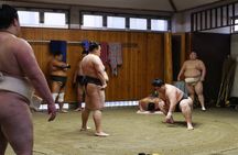Authentic Tokyo Sumo Practice with Seat, Photos, and Audio Guide