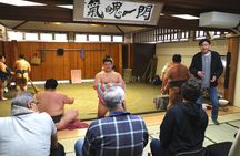 Authentic Tokyo Sumo Practice with Seat, Photos, and Audio Guide