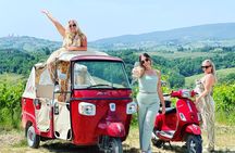 PRIVATE Sunset Vespa Ride Medieval Villages Dinner Wine Tasting &