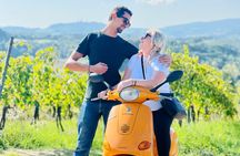 PRIVATE Sunset Vespa Ride Medieval Villages Dinner Wine Tasting &