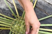 Basket Weaving Class at the Beach in Marigot Bay