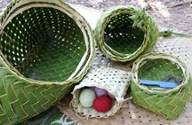 Basket Weaving Class at the Beach in Marigot Bay