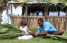 Basket Weaving Class at the Beach in Marigot Bay