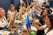 Paint & Wine Workshop in Barcelona in creative studio