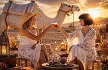 Marrakech:Sunset Agafay Desert:Camel ride and Dinner, Fireshow