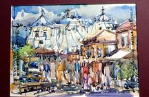 Watercolor workshop In Antigua Guatemala - Painting outdoors