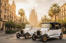 Guided Tour City, Park and Beach Barcelona Vintage Tuk Tuk Car