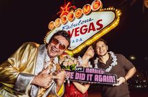 Gold Elvis Wedding or Vow Renewal at Las Vegas Sign