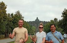 Borobudur Sunrise from Setumbu Hill Merapi Volcano and Prambanan