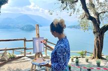 Outdoor painting at Vezio Varenna Castle