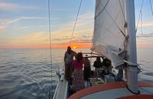Sailing boat ride at sea