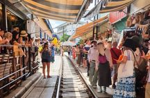 Damnoen Saduak Railway Market and The Iconic Temples Private Tour