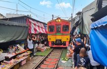Damnoen Saduak Railway Market and The Iconic Temples Private Tour