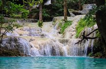 Kanchanaburi Private Tour: Erawan Waterfalls, River Kwai & Temple