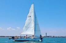 Private Yacht Sails along the Coastline of Pondicherry