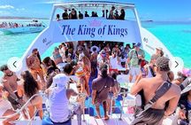 Island Boat Party sand bar with drinks and high entertainment