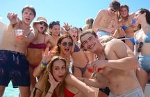 Island Boat Party sand bar with drinks and high entertainment