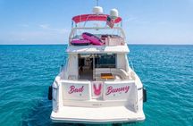 Bad Bunny Pink Yacht Rental In Miami 50ft Luxury Pink Charter