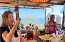 Sorrento: Cooking Class Under the Lemon Trees with view