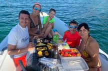 Cagliari Boat tour dinghy stops ,snorkeling ,aperitif included