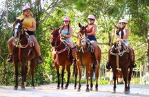 Jungle Adventure Tour ATV Zipline Cenote swim with Horse ridding