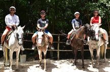 Jungle Adventure Tour ATV Zipline Cenote swim with Horse ridding