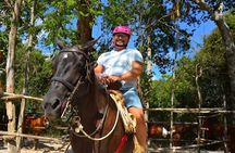 Jungle Adventure Tour ATV Zipline Cenote swim with Horse ridding