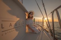 Golden Sunset Sailing Around Koh Lipe by Luxurious Yacht