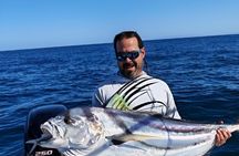 Private fishing and snorkeling boat with open bar and food included